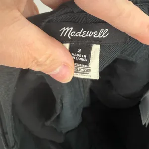 Madewell Women's Linen Blend Black Pleated Trouser Pant Slouchy Straight Size 2‎ thumbnail 4