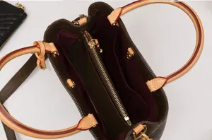 Brown Luxury Leather Handbag with Gold Hardware thumbnail 1