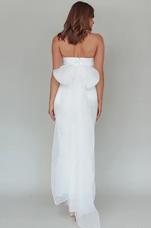 Selfie Leslie Always And Forever Bow Back Midi Dress White thumbnail 2