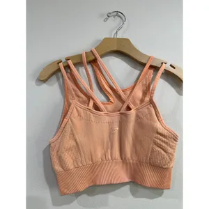 Gymshark Strappy Sports‎ Bra Orange Seamless Workout Activewear Sz L thumbnail 2