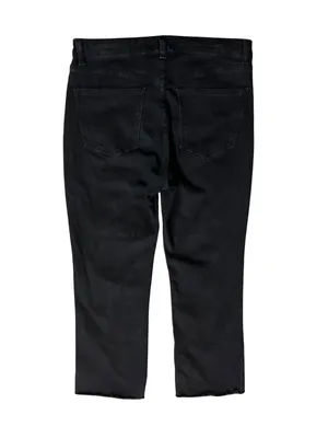 Zara Womens 10 Black Cropped Straight Leg Jeans Raw Hem High Rise Used thumbnail 4