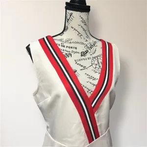 NWT English Factory Anthropologie L Beige Sleeveless Dress Varsity‎ Stripe Retro thumbnail 5