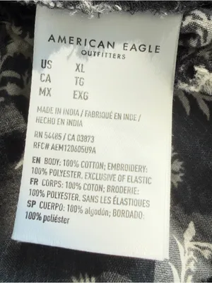 American Eagle XL‎ Floral Smocked Peplum Blouse Peasant Sleeves Coquette Boho thumbnail 9