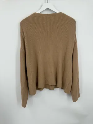 American Eagle Tan Oversized Sweater Cardigan Size Medium Boho thumbnail 6