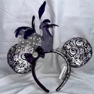 Disney Parks Minnie Mouse Glitter Crown Feathers Jubilee Purple Ears thumbnail 1