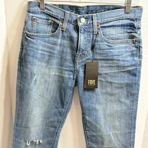 Frye Mid-Rise Straight Leg Distressed Jeans Medium Wash Stretch Size 27 ROPASL thumbnail 2