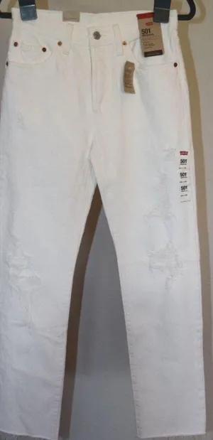 Levi's 501 White Distressed Jeans thumbnail 1