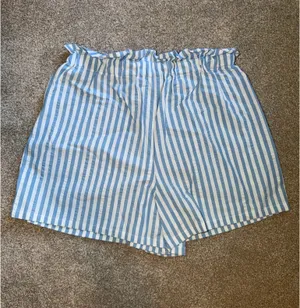 Wild Fable Blue and White Striped Paperbag Shorts thumbnail 2