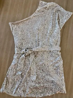 Show Me Your Mumu Sequin Accented Dress in Beige and Silver thumbnail 1