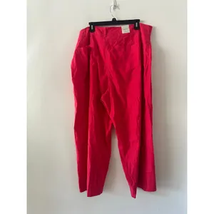 Anthropologie Maeve Colette Linen Blend Crop Wide Leg Pants Geranium NWT Size 22 thumbnail 5