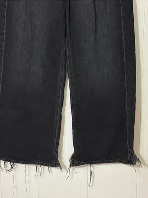 American Eagle Super High Rise Baggy Wide Leg Jeans Black Size 10 thumbnail 4