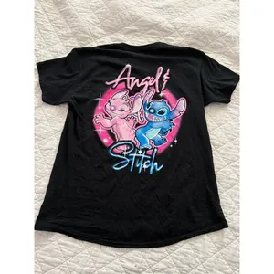 Disney Angel & Stitch 100% Cotton T shirt thumbnail 3