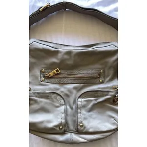 Vintage Marc Jacobs Christy Leather Gray Gold Handbag Iconic Shoulder Bag Purse thumbnail 6