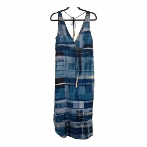 ✨LOVESTITCH Blue Watercolor Print V-Neck Midi Sz Sz Medium Dress✨ thumbnail 2