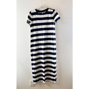 Lou & Grey Short Sleeve Striped Tee Shirt Maxi Dress Blue White Small thumbnail 2