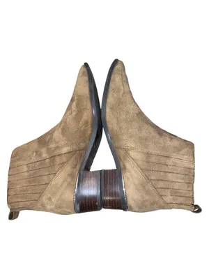 Marc Fisher Boots Womens 8 M Ankle Chelsea Heels Casual Brown Suede Pull On boho thumbnail 4