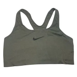 Nike Dri Fit Racerback Swoosh Sports Bra Women's Size M Gray Athleisure thumbnail 2