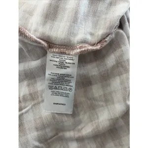 Loft Gingham Flutter Sleeve Top Womens Size L‎ Mauve White Tie Neck Rayon Blouse thumbnail 5