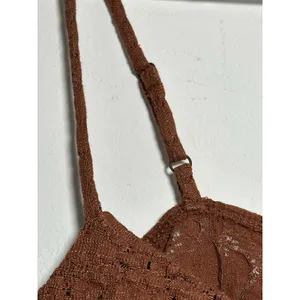 Lucky Brand Womens XL Terracotta Brown Floral Lace Babydoll Camisole Tank Top‎ thumbnail 5