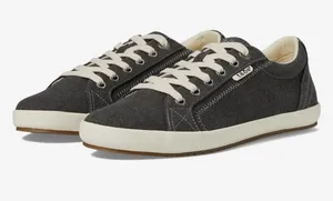 Taos Moc Star Sneakers Graphite Dark Gray Distressed Canvas Size 7W thumbnail 1