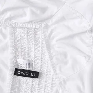 H&M Divided White Puff Sleeve Milkmaid Crop Top Coquette M thumbnail 7