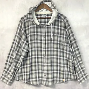 Carhartt Campton Womens Flannel Hooded Shirt XXL Plaid Snap Front Cabin Outdoor thumbnail 14