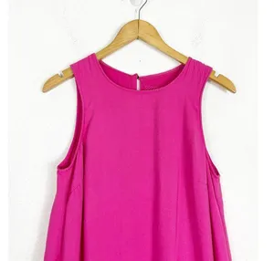Anthropologie Maeve Marlene Tiered Maxi Dress Medium Pink Oversized Sleeveless thumbnail 4