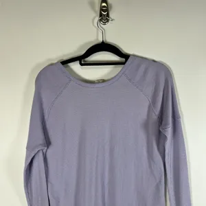 Aritzia TNA Size XXS Alder Thermal Waffle Knit Long Sleeve‎ Lilac Purple Casual thumbnail 11