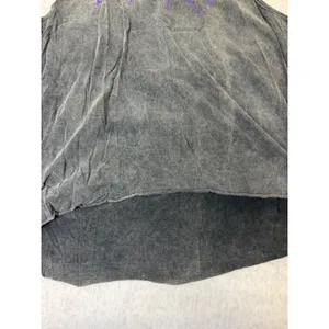 Prince Purple Rain Graphic Tank Top Washed Black Mineral Wash High Low LG NEW thumbnail 3