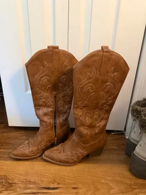 Shein Cowboy Boots Brown thumbnail 2