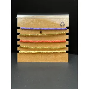 New RACHEL Rachel Roy Gold Tone 5 Piece Inspirational Bead Stretch Bracelet Set thumbnail 2