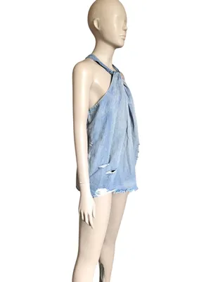 Mazik Denim Distressed Tank Top thumbnail 3