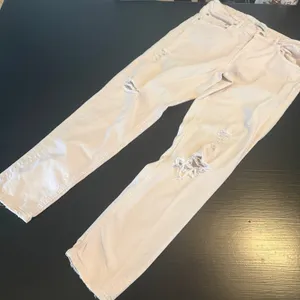 Zara Woman Premium Denim Distressed Slim‎ Jeans Blush Pink Raw Hem USA 6 EUR 38 thumbnail 1