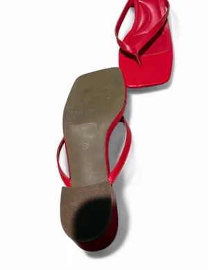 Red Block Sandal Heels Size 7 thumbnail 4