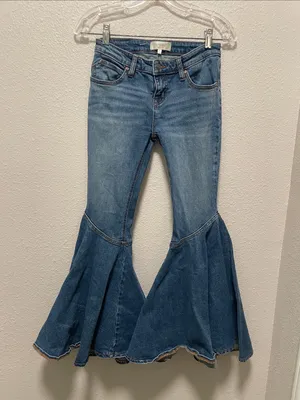 Shyanne Light Blue Flare Panel Jeans thumbnail 3