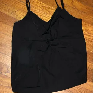 Black Backless Camisole Top 100% polyester Sz Large Black thumbnail 4