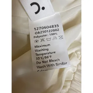 Commense Women's Cream White Ruffles Elastic waist Midi Flared A-Line Skirt XL thumbnail 4
