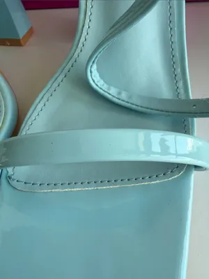 KAYLEEN By Los Angeles Pastel Blue Strappy Block Heel Sandals thumbnail 4
