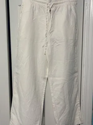 Gap Women’s Classic Drawstring Cotton Pants - White thumbnail 1