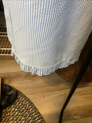 Thread & Supply Light Blue & White Pinstripe Wide-Leg Drawstring Pants thumbnail 4