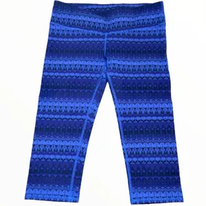 Alo Yoga Airbrush Capri Leggings Key Pocket Arctic Royalty Blue Medium thumbnail 2