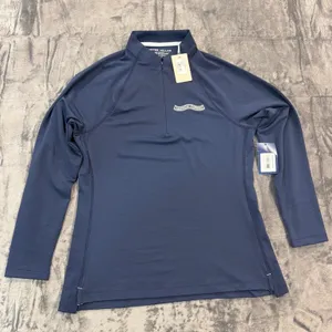 NWT Peter Millar Quarter Zip Pullover Womens Navy American Express UPF 50+ Large thumbnail 1