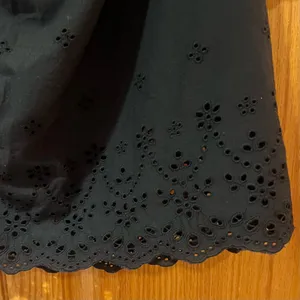 Madewell Eyelet Off-the-Shoulder Ruffled‎ Short Sleeve Top in Black Size Large thumbnail 9
