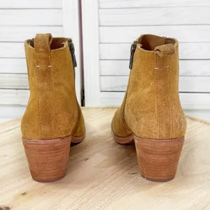 Frye Alton Suede‎ Chelsea Ankle Boots Bootie Block Heel Tan Womens Size 7.5 thumbnail 5