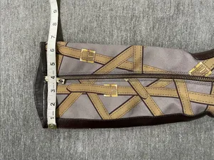 Tory Burch FELIX Riding Boots Brown Leather Equestrian Print Fabric Zip Size 5 thumbnail 11