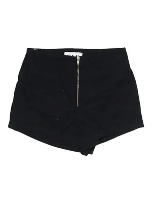 One Teaspoon ✌︎︎ High Waist Exposed Zip Front Lightweight Shorts ✌︎︎ Black XXS thumbnail 4