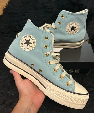 CONVERSE Ctas Lift Hi top blue leather platform lace up shoes sneakers sz 8 new thumbnail 1