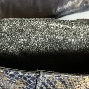 Pour La Victoire Blue Leather Boots Snakeskin Knee-High Women’s Size 8 Leather thumbnail 8