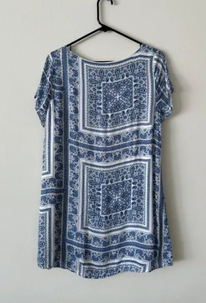 Blue Bandana Print Dress thumbnail 6