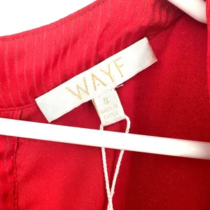 NWT Wayf size small red v neck romper ruffle‎ front and rear zip up rear thumbnail 8